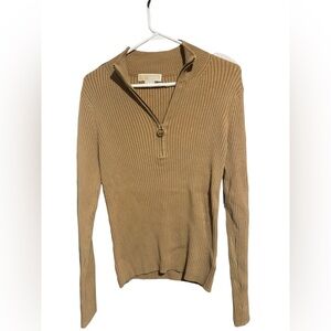 Michael Kors Tan Ribbed Sweater